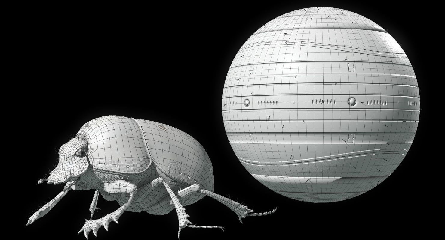 Dung Beetle Low-poly 3D model_79