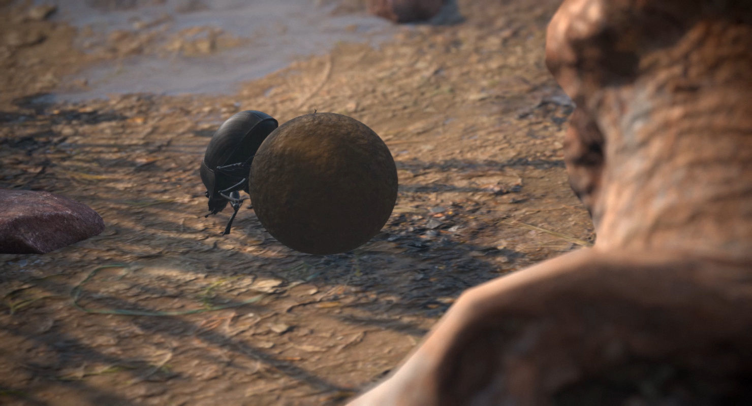 Dung Beetle Low-poly 3D model_5