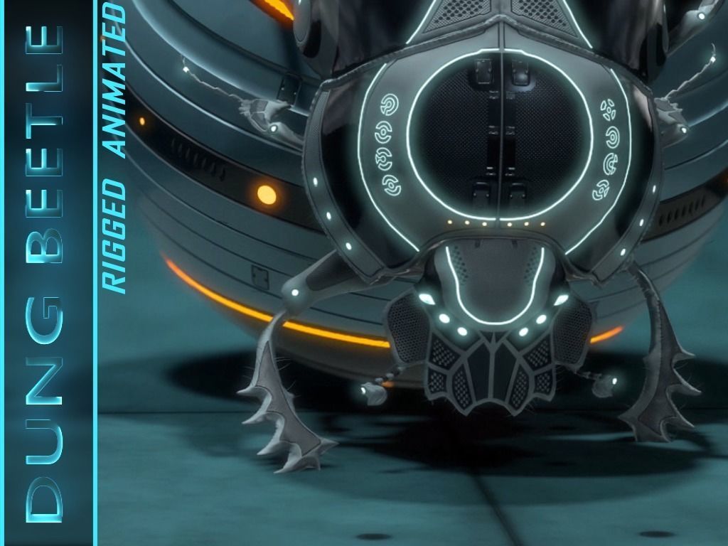 Dung Beetle Low-poly 3D model_2