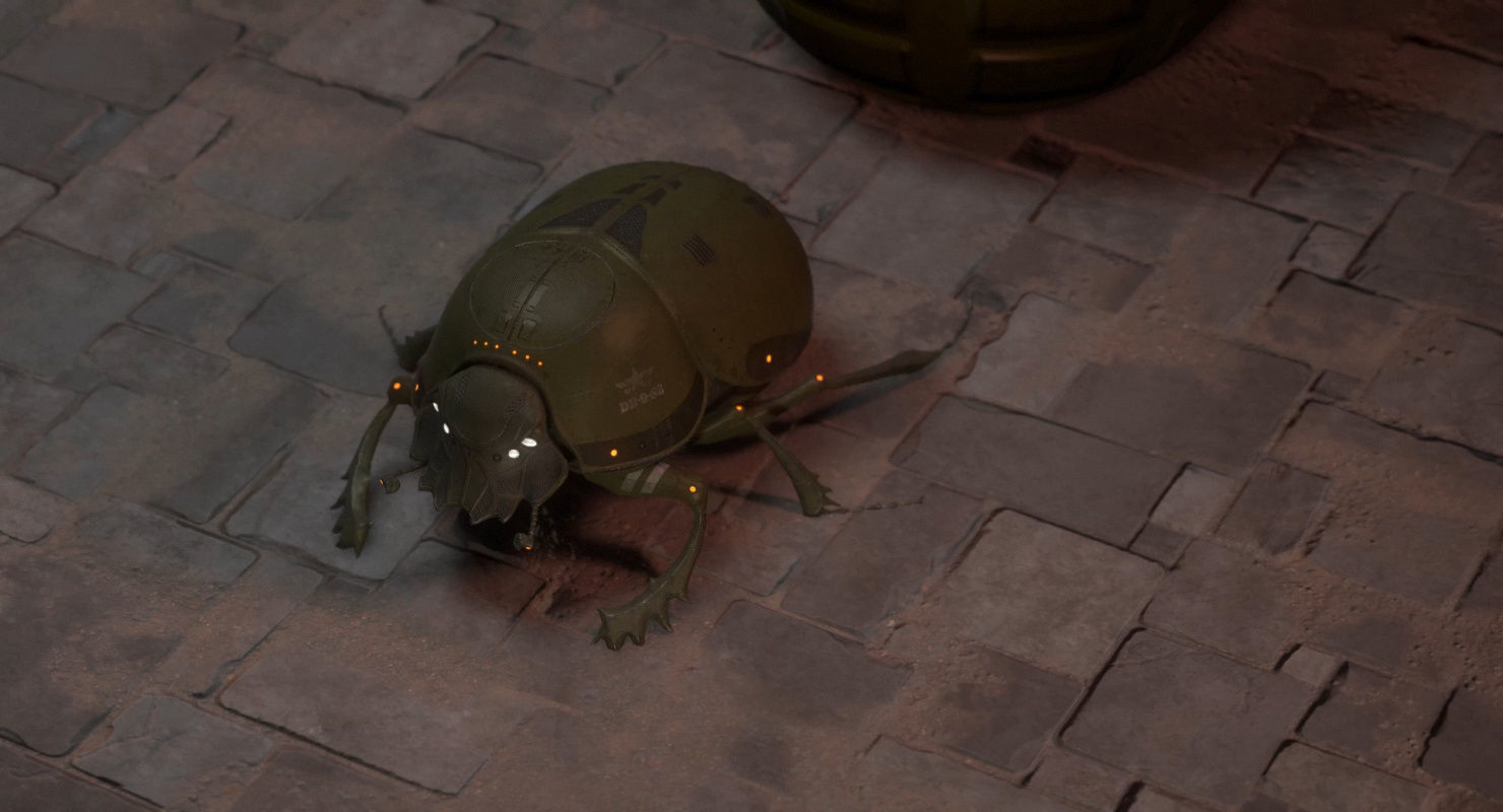 Dung Beetle Low-poly 3D model_14
