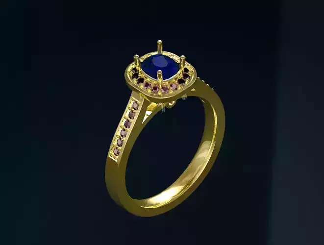 ring 3 gold with sapphire stone