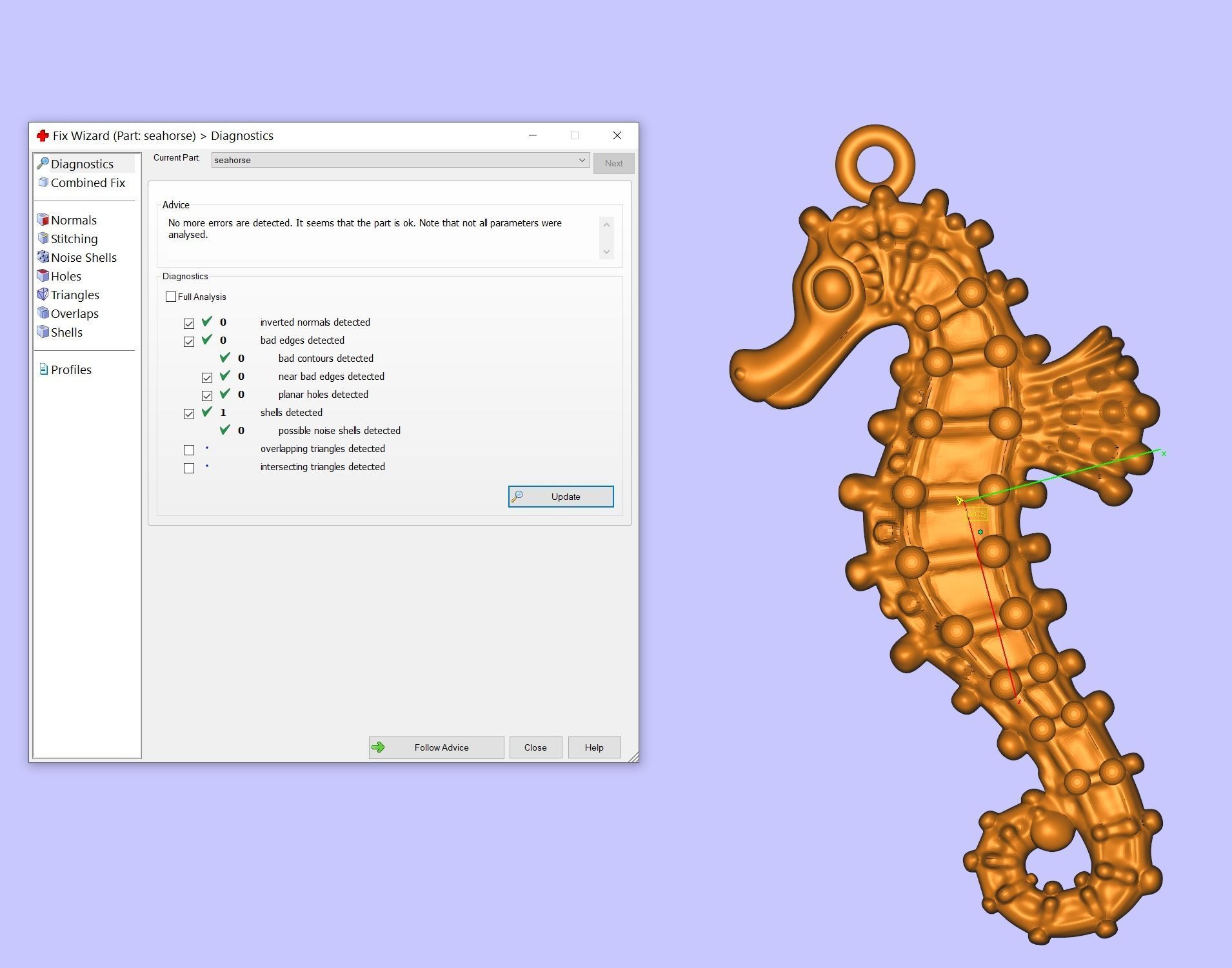 seahorse gold pendant 3D print model_3