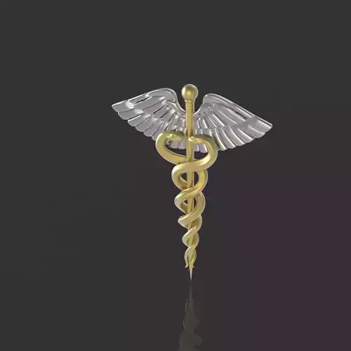caduceus medical symbol 3D print model
