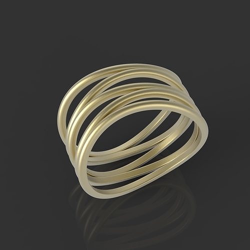 5 hoops ring 3D print model