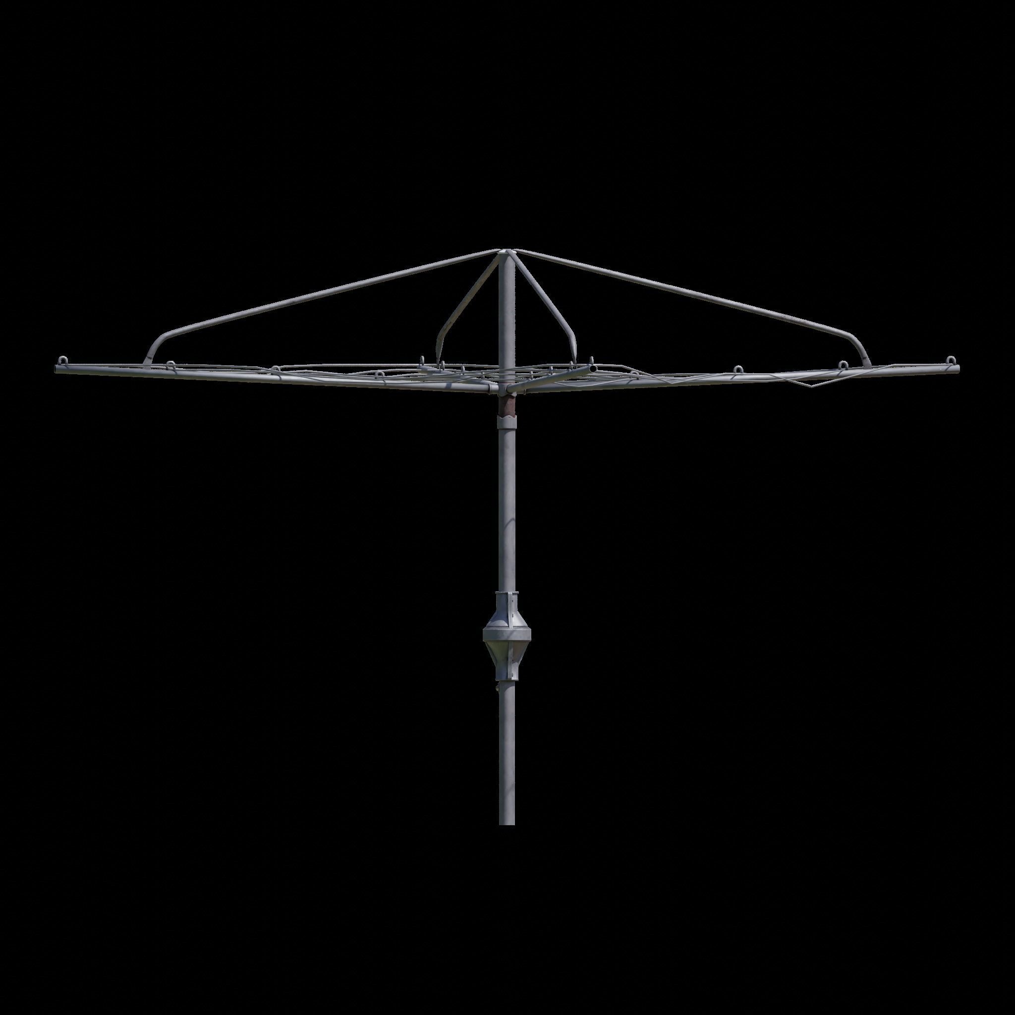 Clothesline patio umbrellas 3D model_2