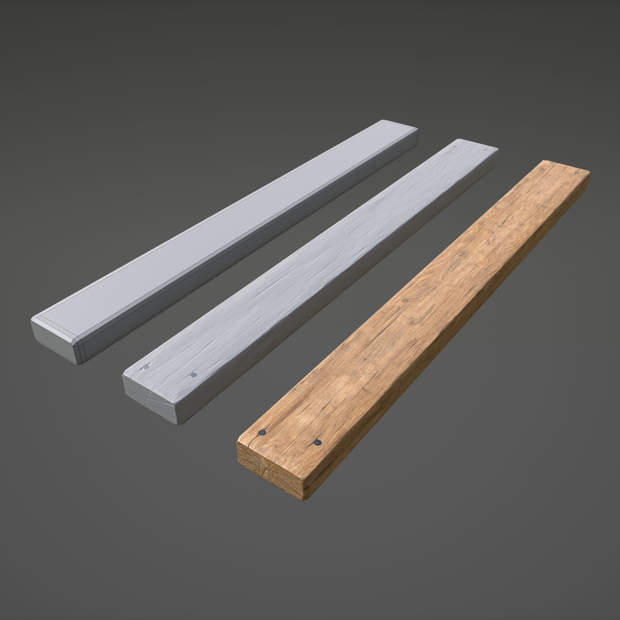Wooden Floor Low-poly 3D model_4