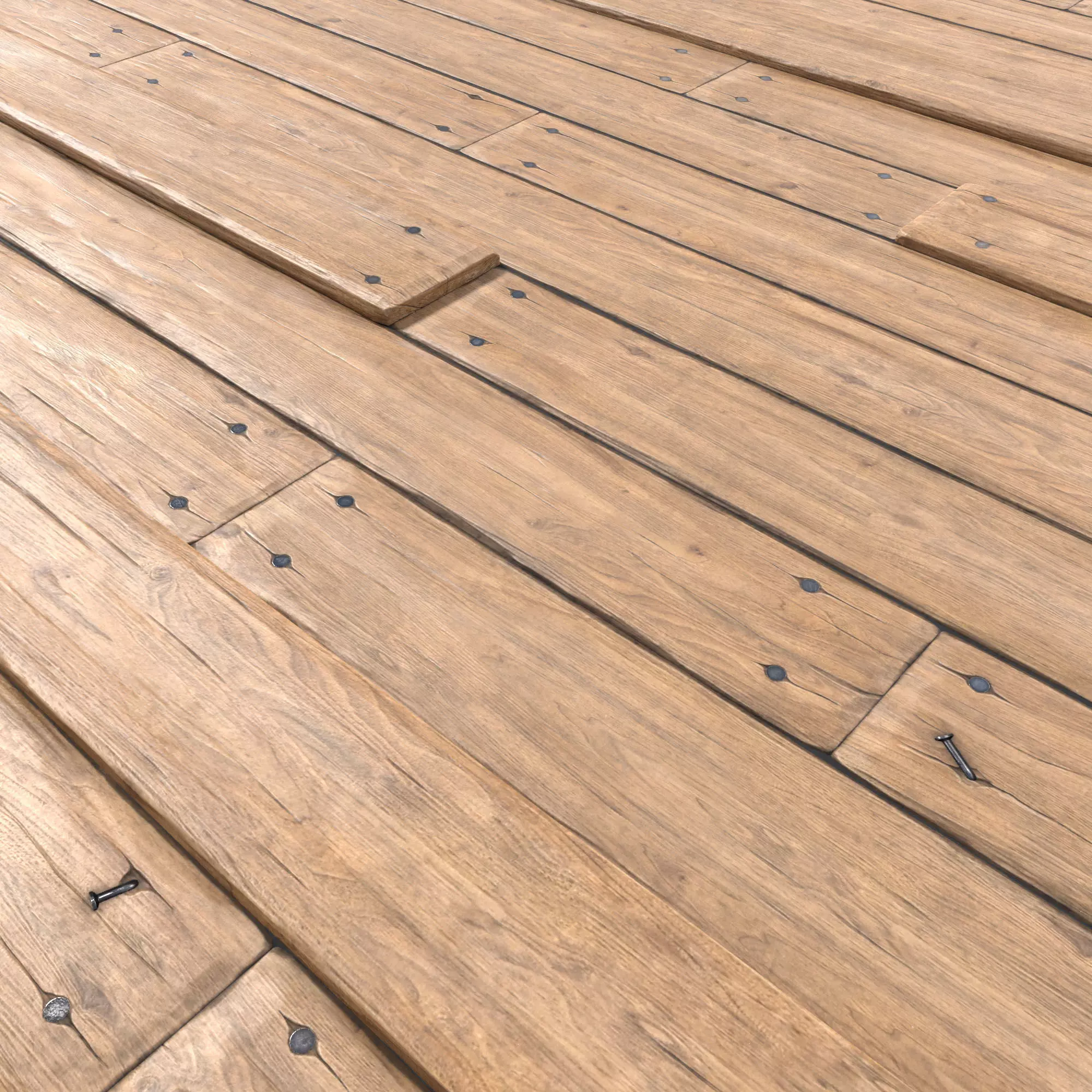 Wooden Floor Low-poly 3D model_0