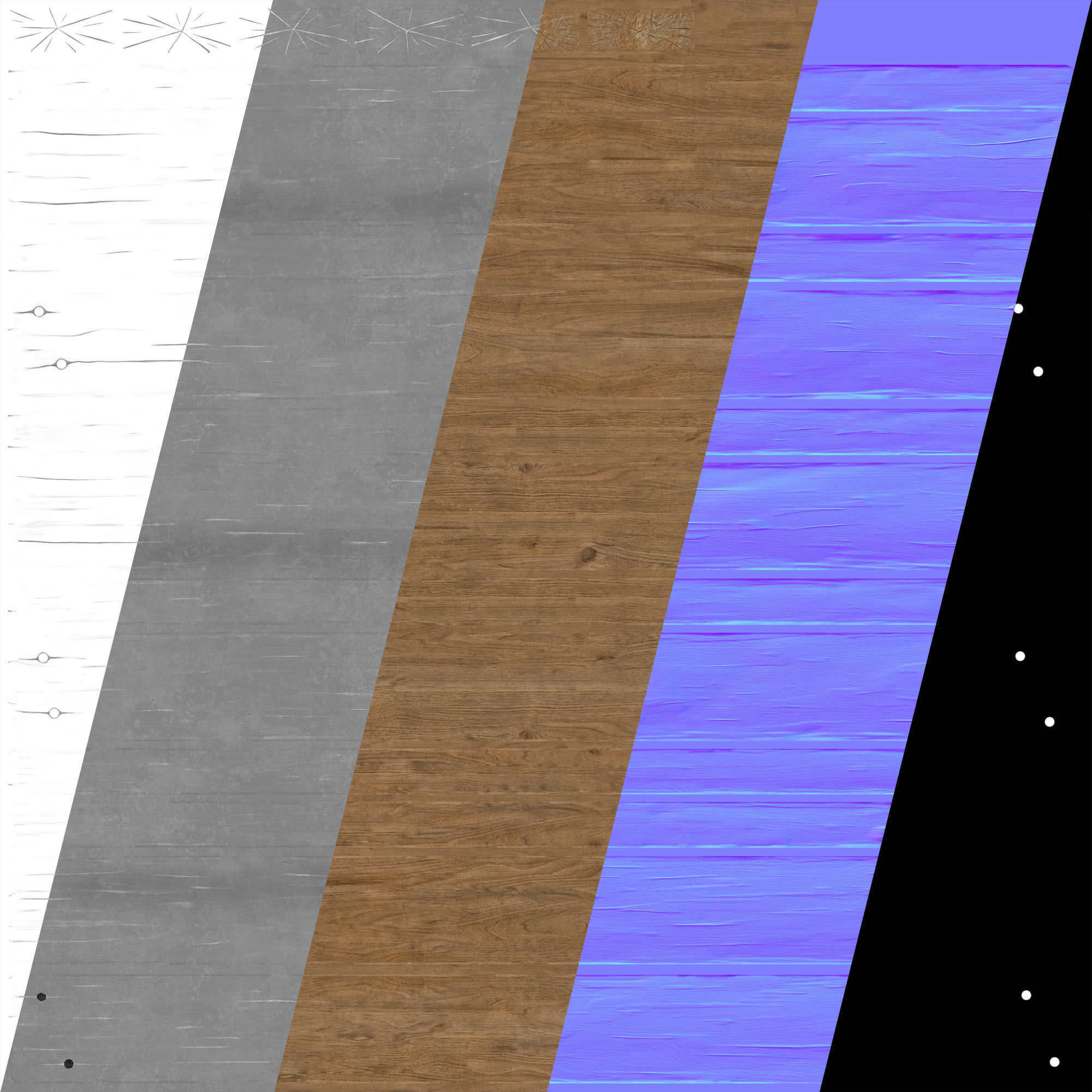 Wooden Floor Low-poly 3D model_7