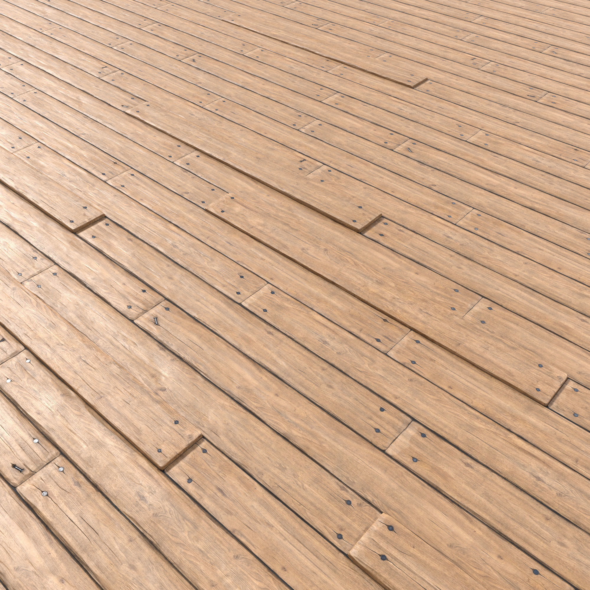 Wooden Floor Low-poly 3D model_3