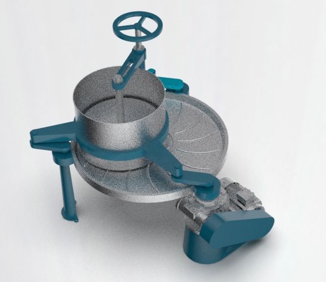 Tea rubbing machine 3D model_2