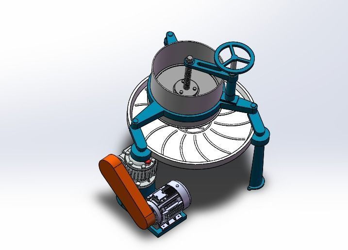 Tea rubbing machine 3D model_8