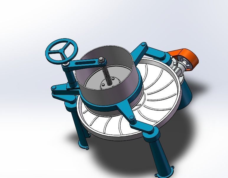 Tea rubbing machine 3D model_7
