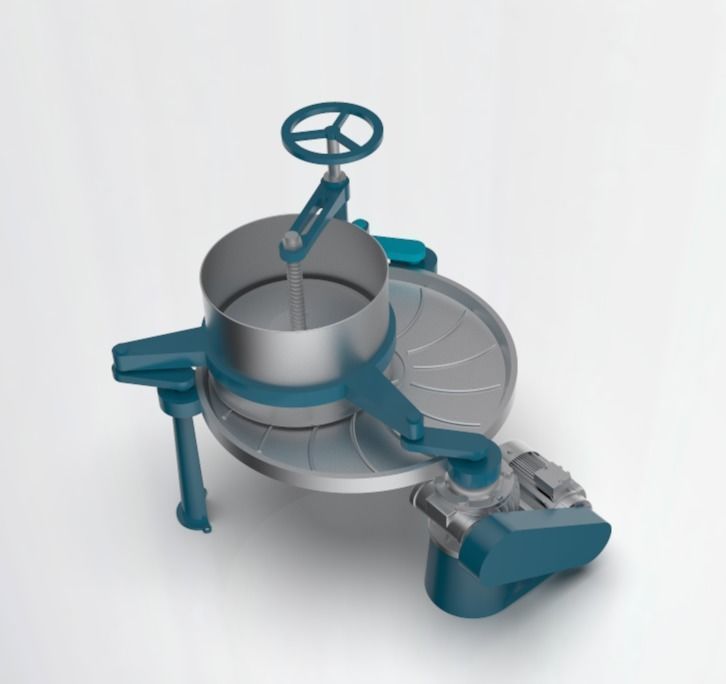 Tea rubbing machine 3D model_1