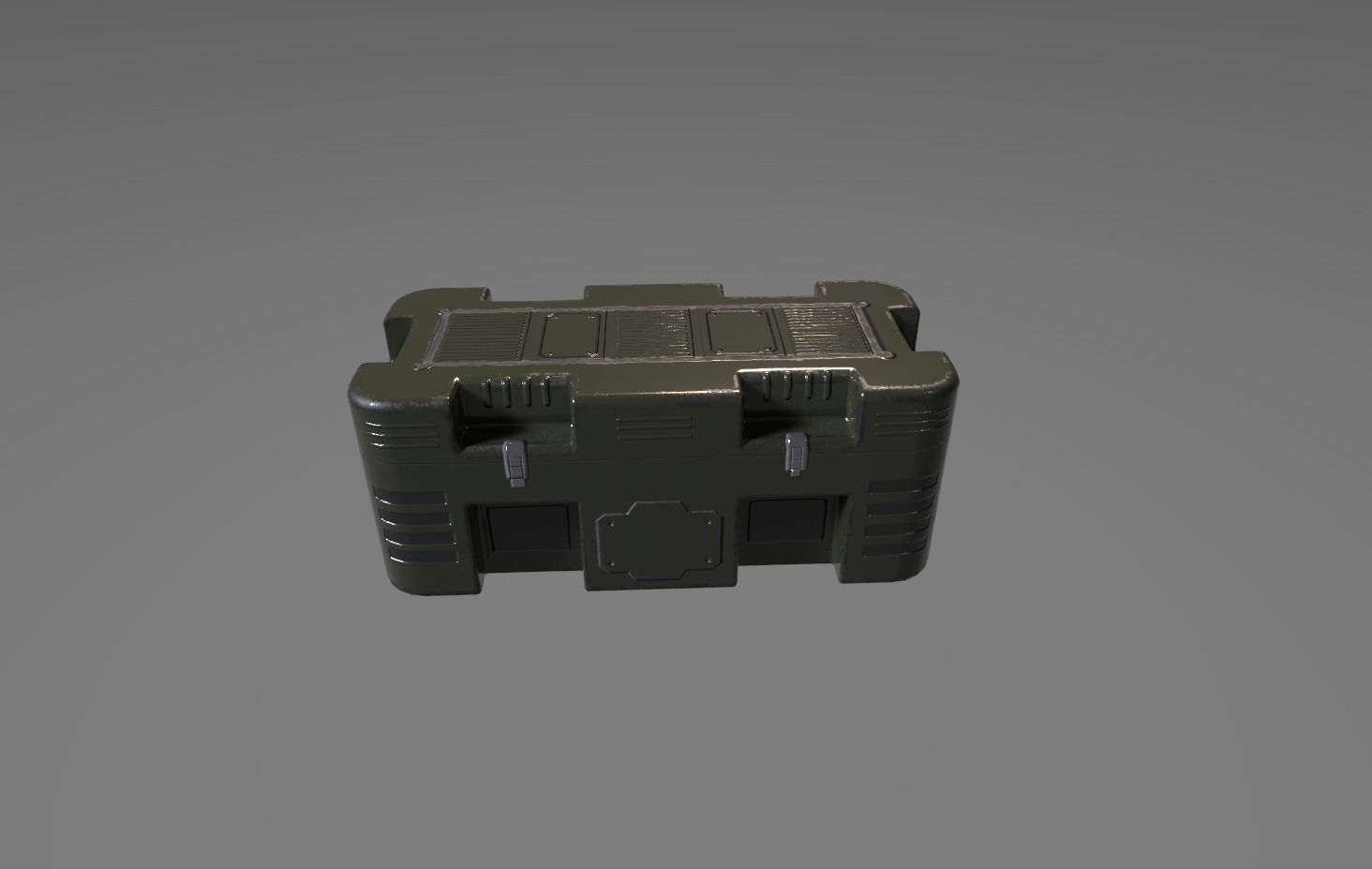 Sci-fic container case Low-poly 3D model_1