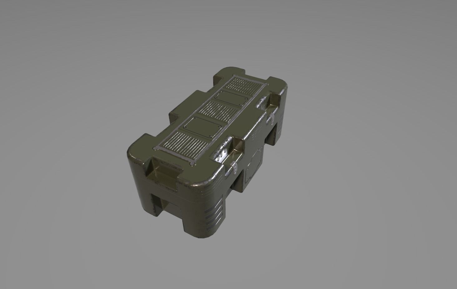 Sci-fic container case Low-poly 3D model_2