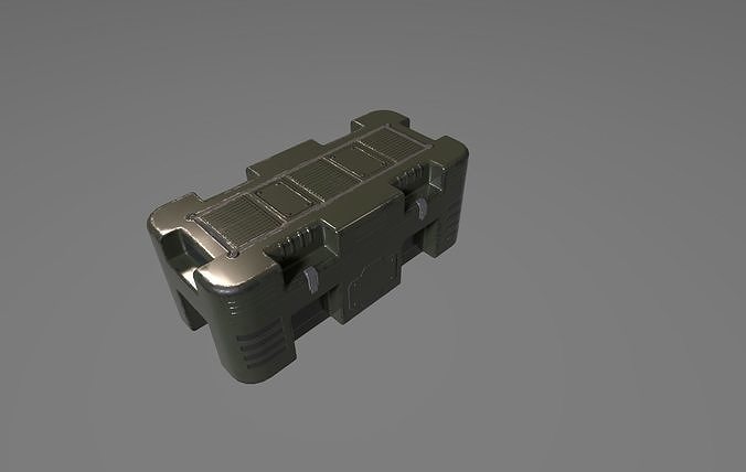 Sci-fic container case Low-poly 3D model