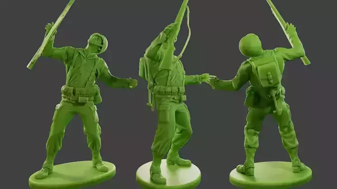 American soldier ww2 Shooted A1 3D print model