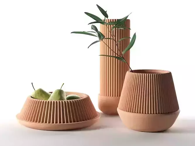 Pleated Planters 3D model
