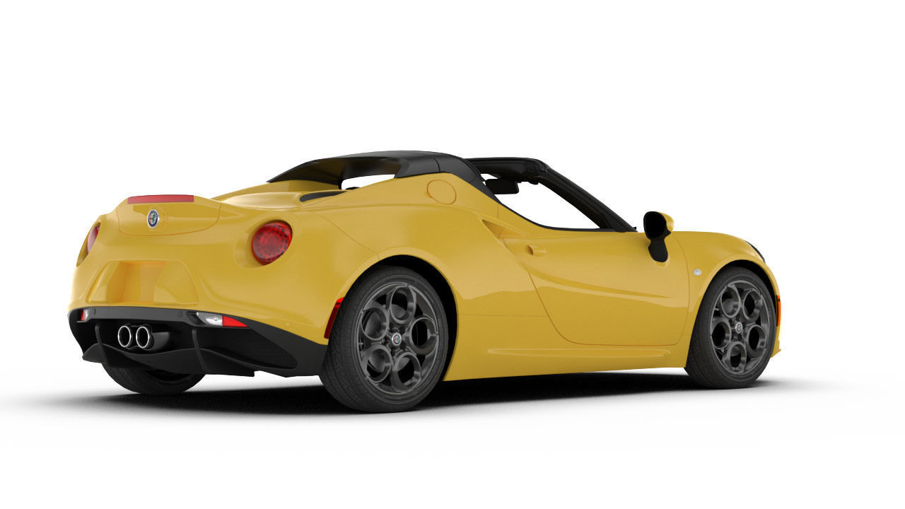 Alfa Romeo 4C Spider roadster Low-poly 3D model_4