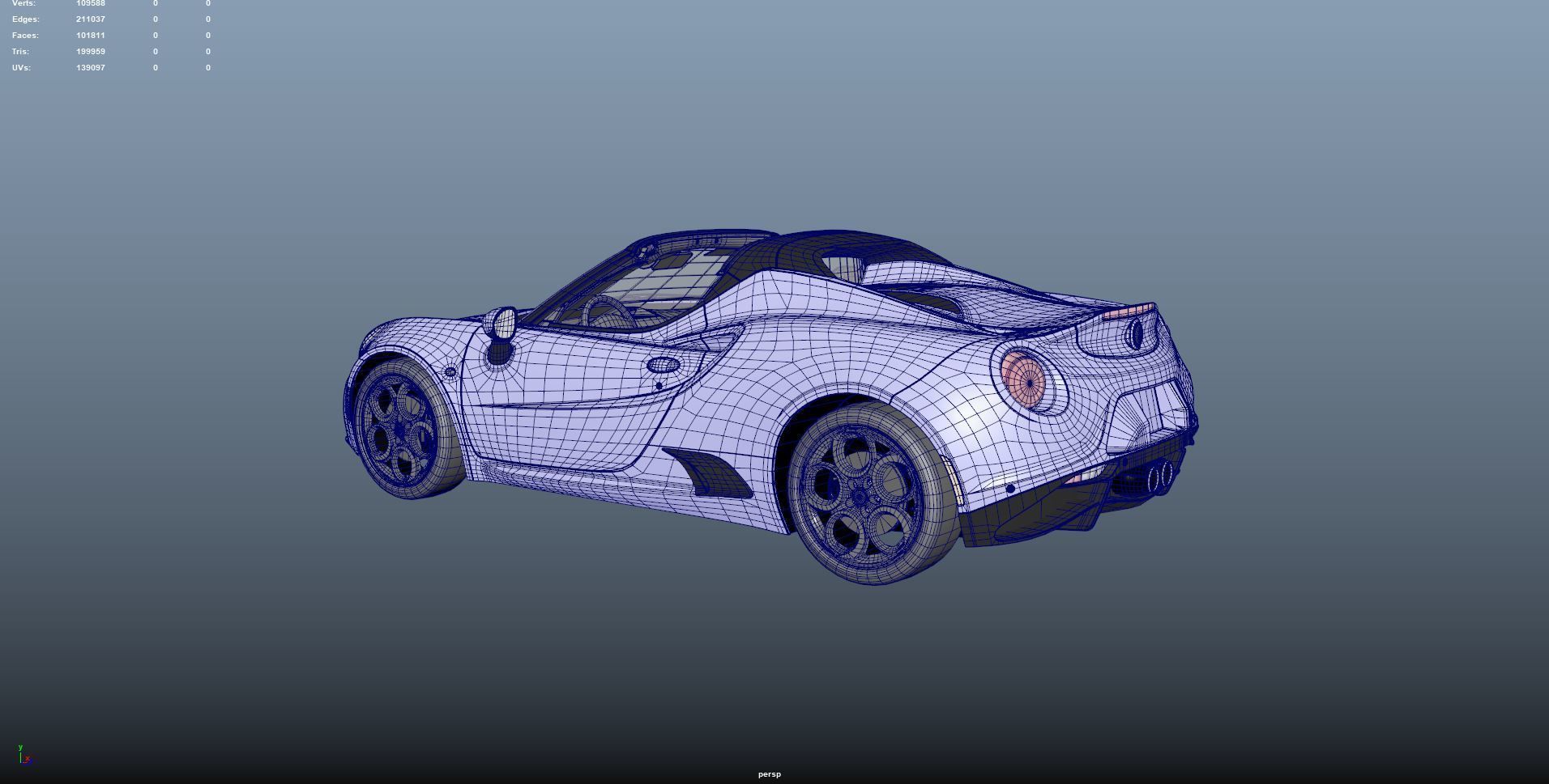 Alfa Romeo 4C Spider roadster Low-poly 3D model_7