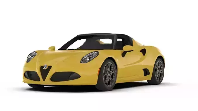 Alfa Romeo 4C Spider roadster Low-poly 3D model