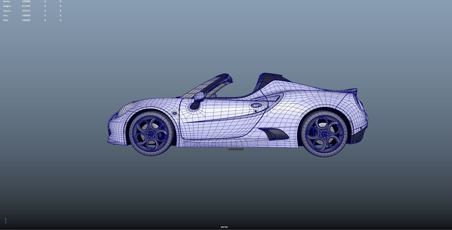 Alfa Romeo 4C Spider roadster Low-poly 3D model_8