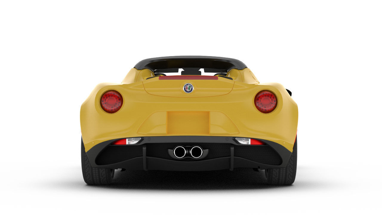 Alfa Romeo 4C Spider roadster Low-poly 3D model_3