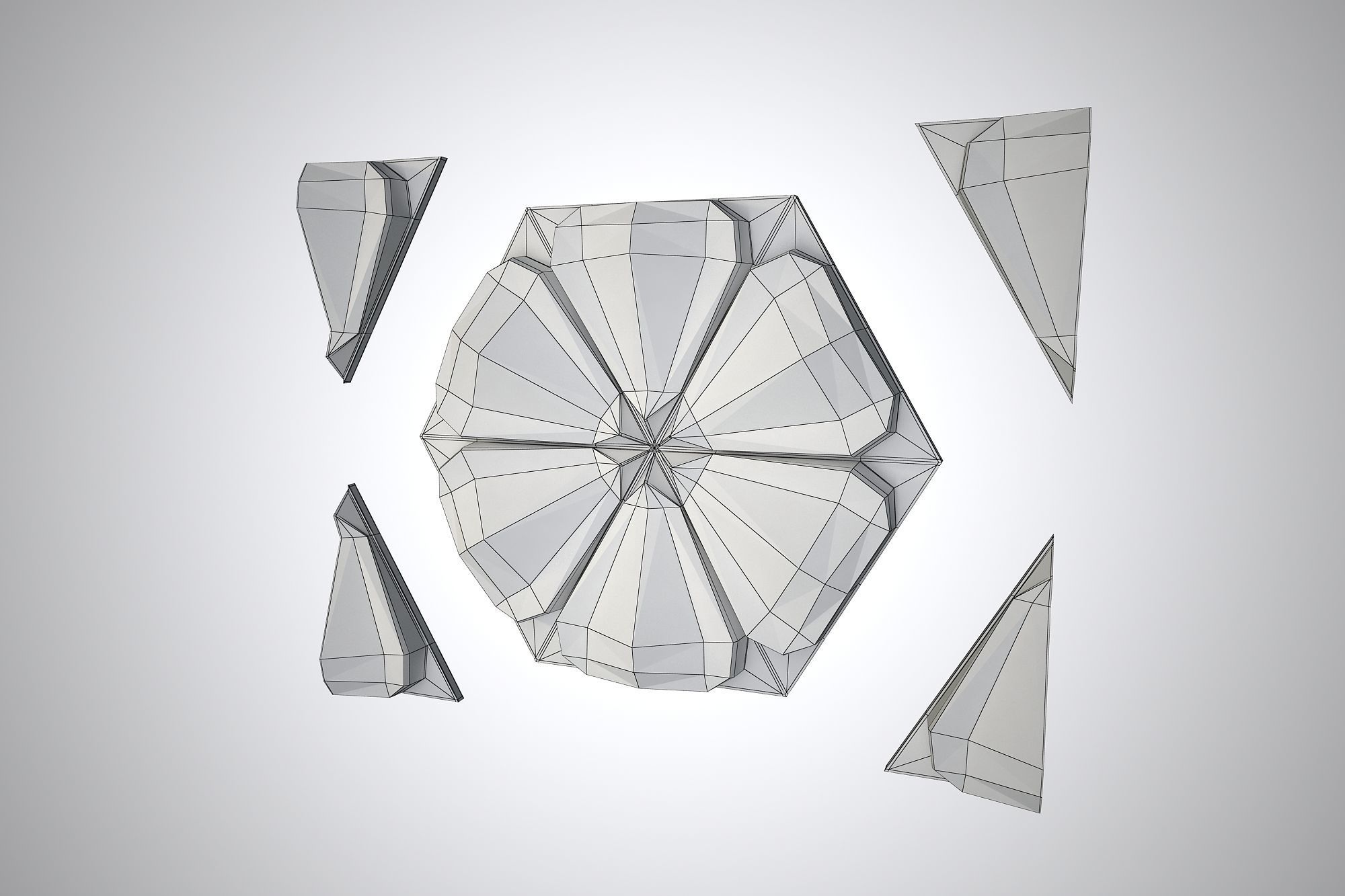 05 FRANGIPANI RELIEF Low-poly 3D model_7