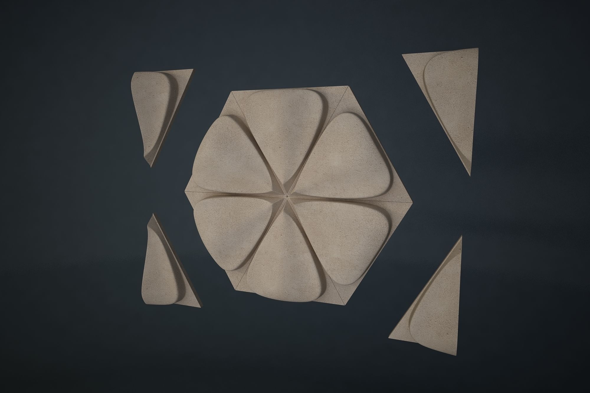 06 FRANGIPANI RELIEF Low-poly 3D model_10