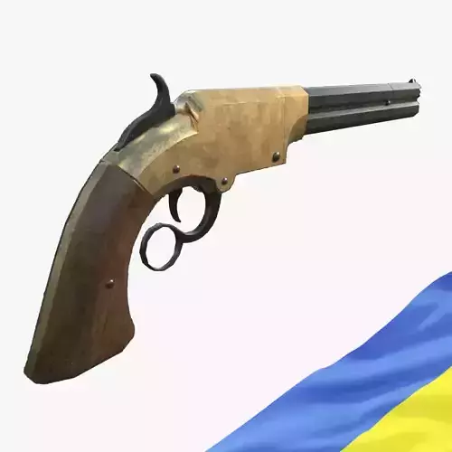 Volcanic Pistol VR AR low-poly 3D model Low-poly 3D model