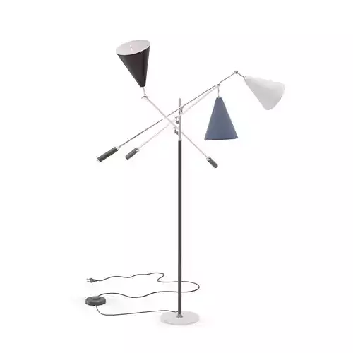 Arredoluce Three-Arm Floor Lamp Low-poly 3D model