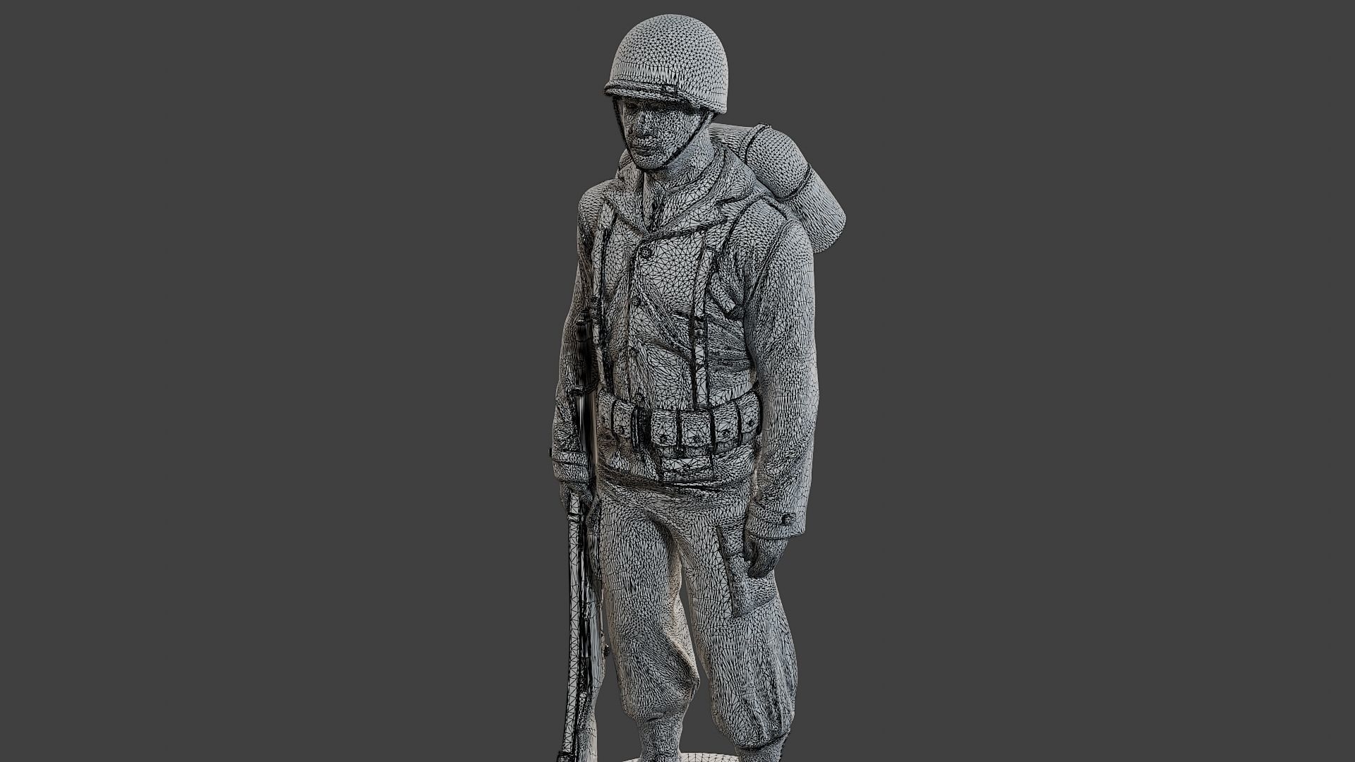 American soldier ww2 Stand A1 Free 3D print model_12