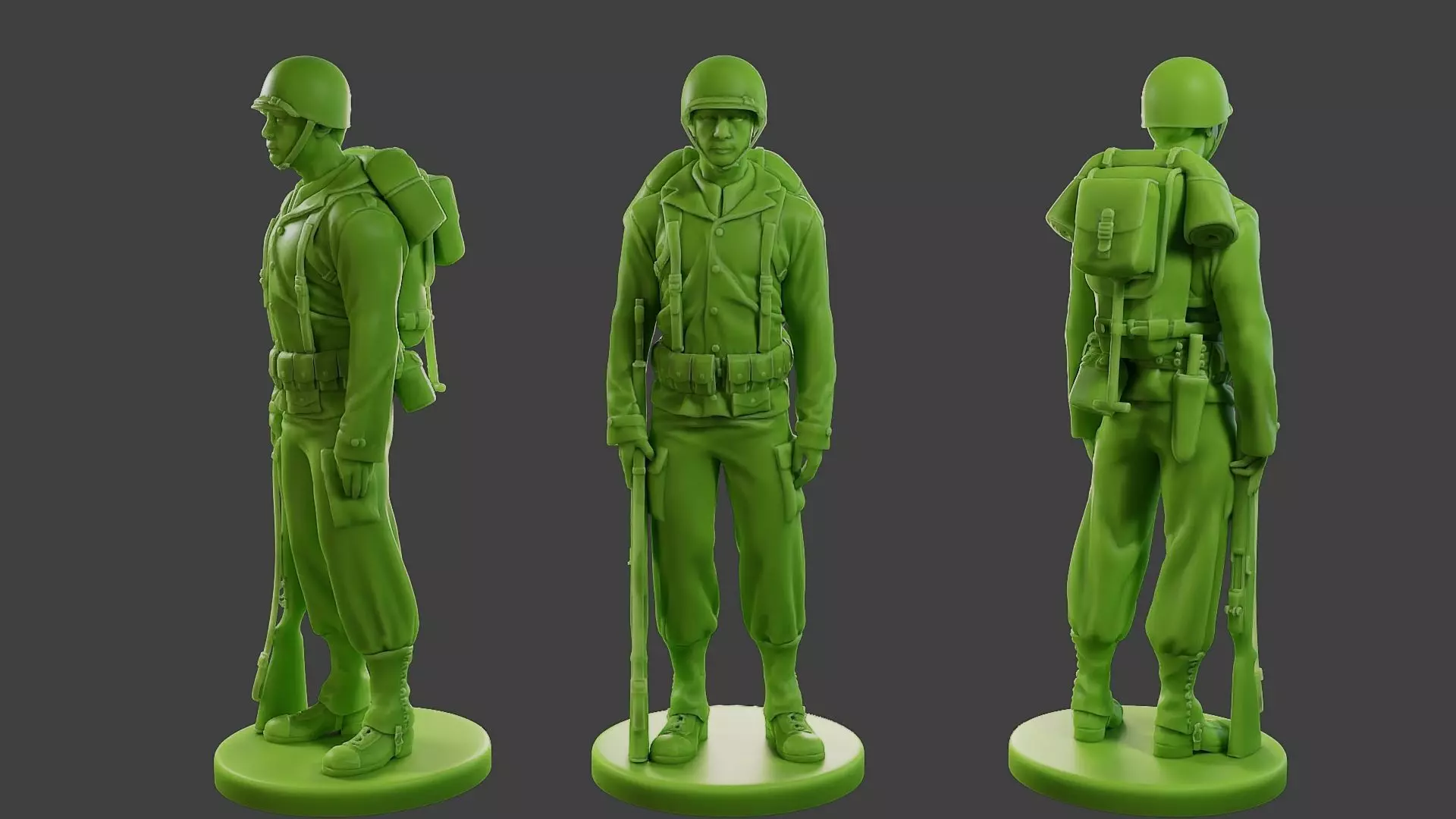 American soldier ww2 Stand A1 Free 3D print model_0