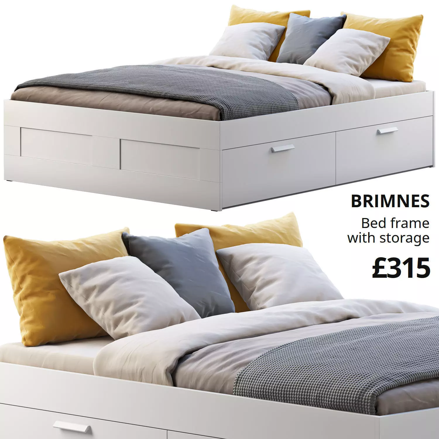 Brimnes bed 5 Ikea 3D model