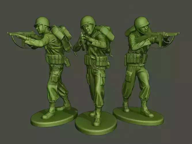 American soldier ww2 Shoot Stand A2 3D print model