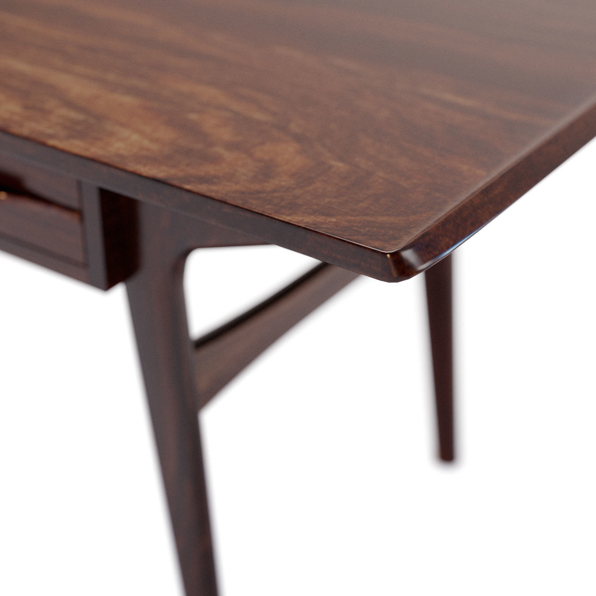 Solid Teak Scandinavian Coffee Table Low-poly 3D model_4