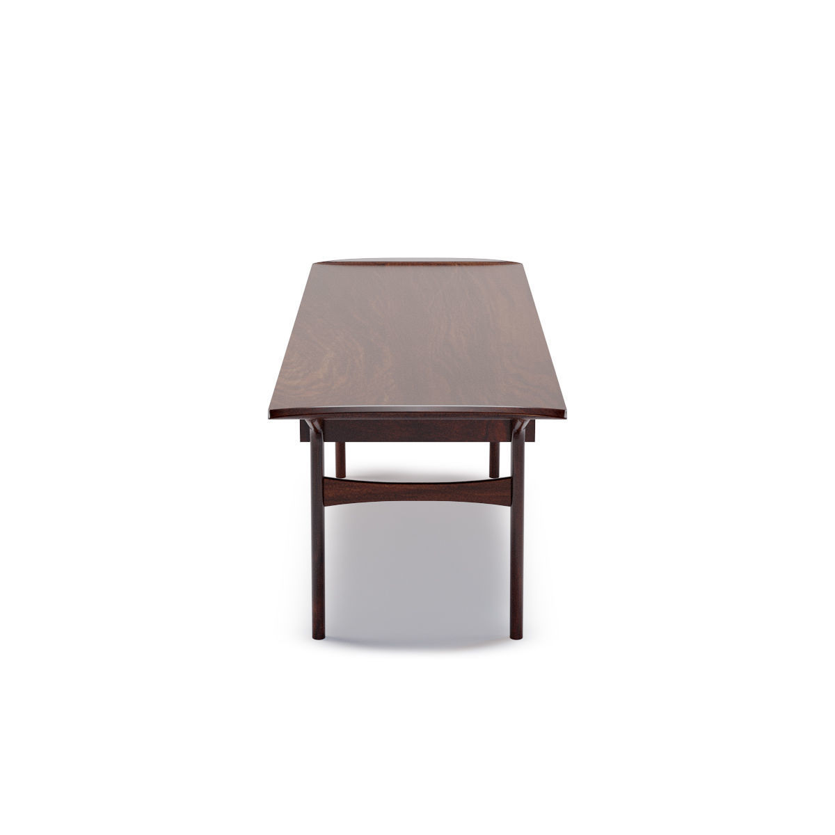 Solid Teak Scandinavian Coffee Table Low-poly 3D model_2