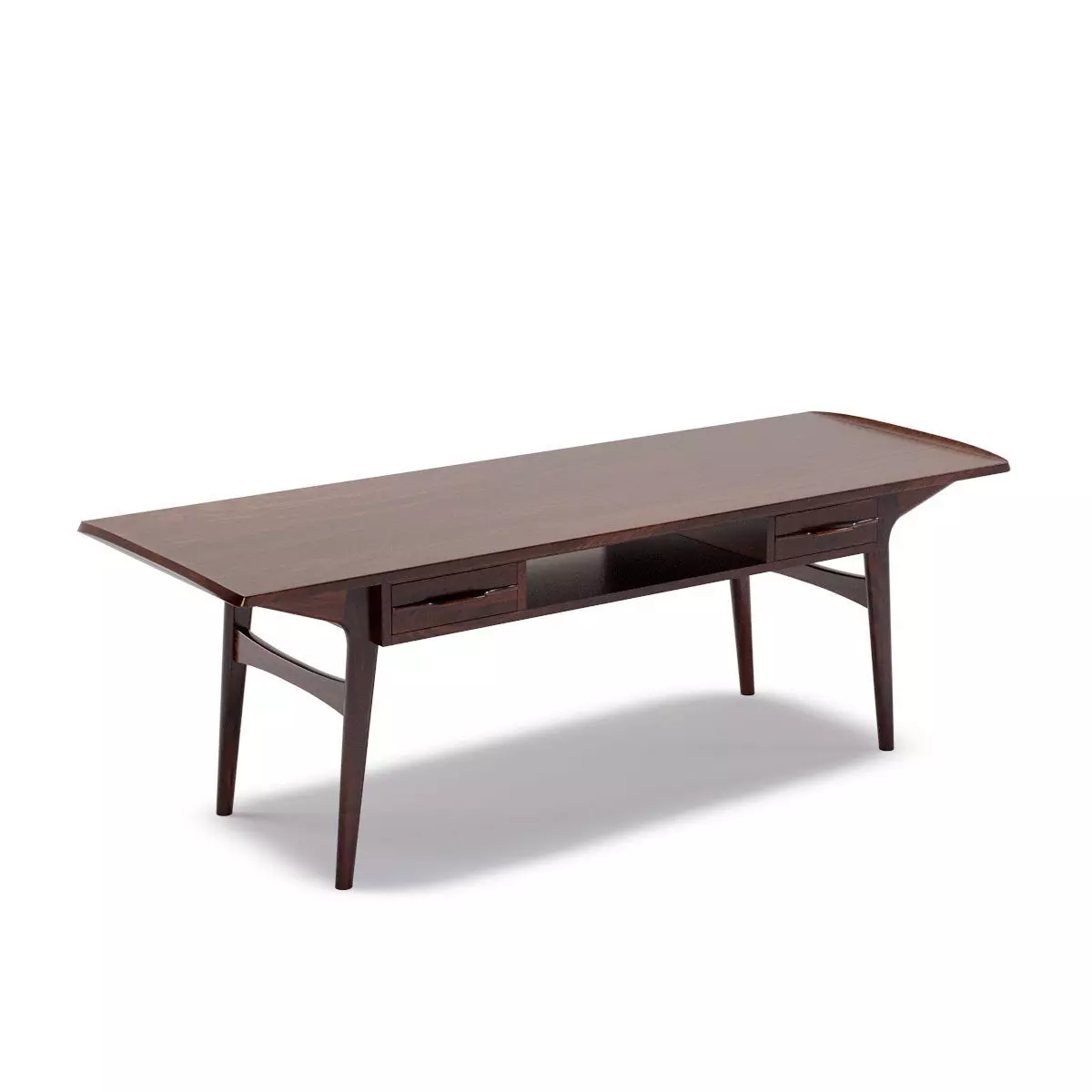 Solid Teak Scandinavian Coffee Table Low-poly 3D model_0