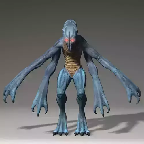Alian creature with long arms and legs