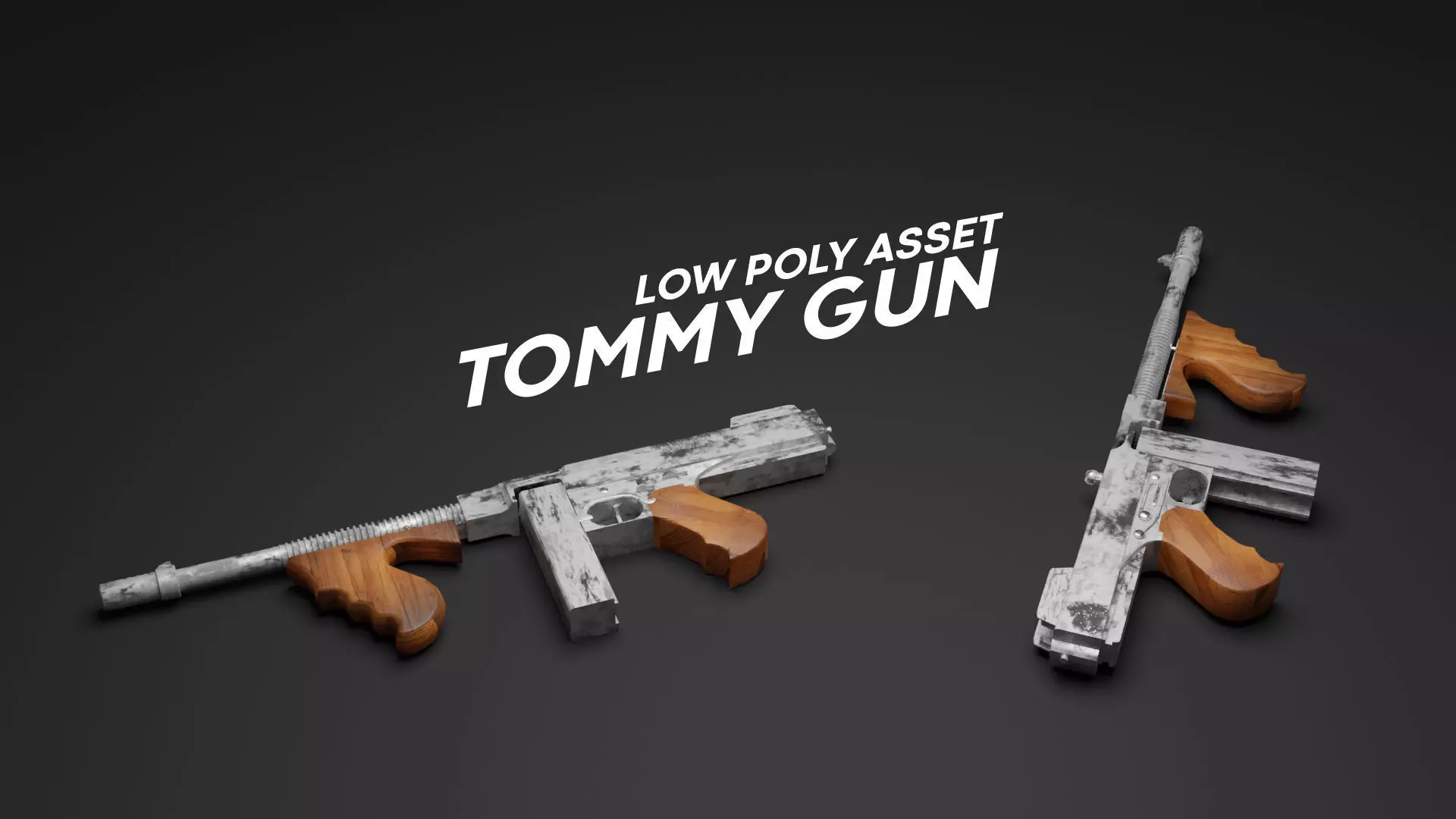 THOMPSON LOW POLY WEAPON Free low-poly 3D model_0