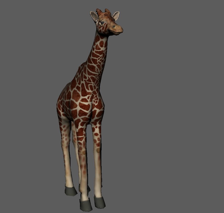 Zeraf giraffe Low-poly 3D model_2