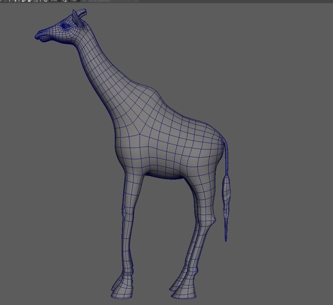 Zeraf giraffe Low-poly 3D model_3