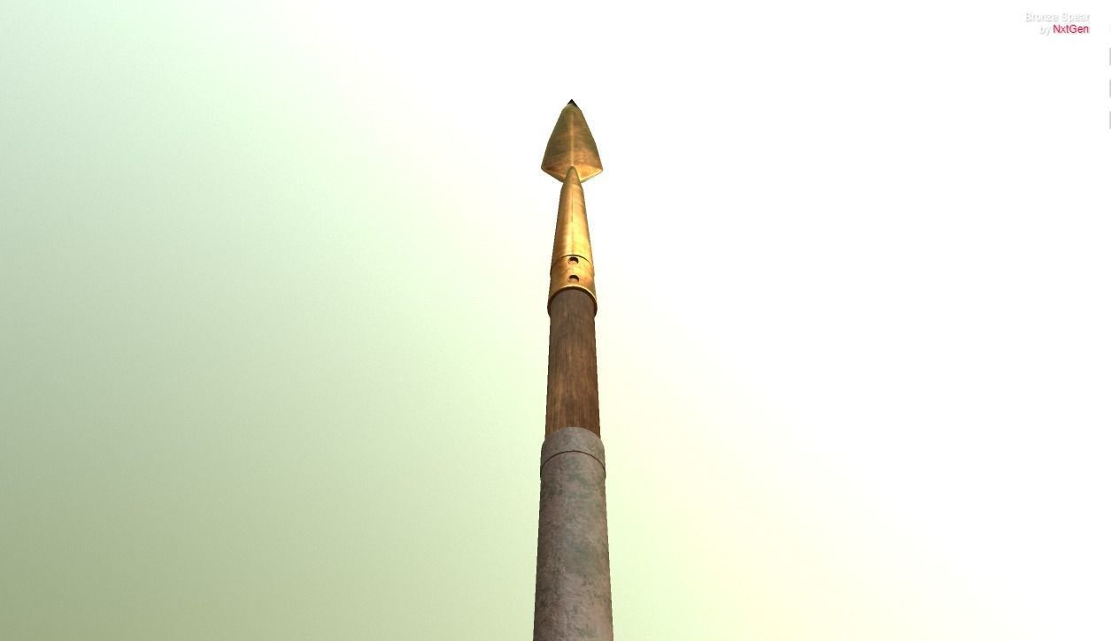 PBR Medieval Spear Low-poly 3D model_2