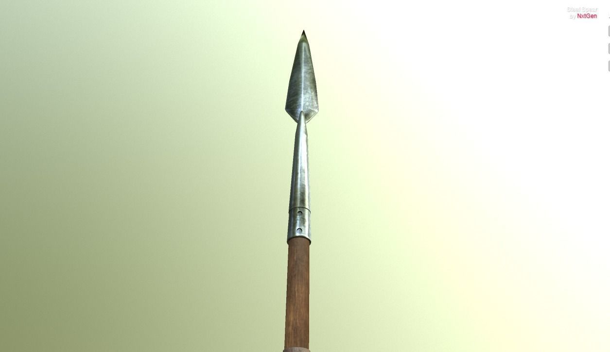 PBR Medieval Spear Low-poly 3D model_6