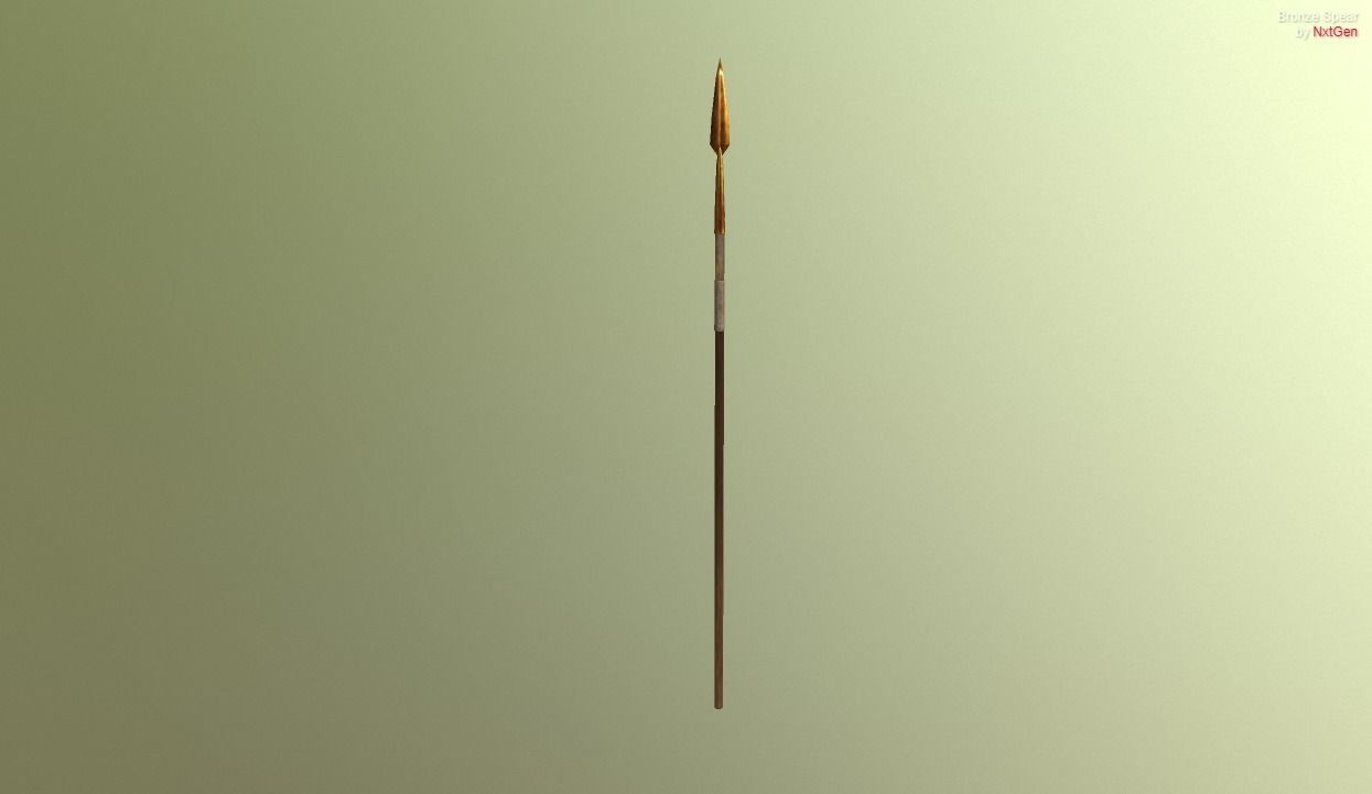 PBR Medieval Spear Low-poly 3D model_1