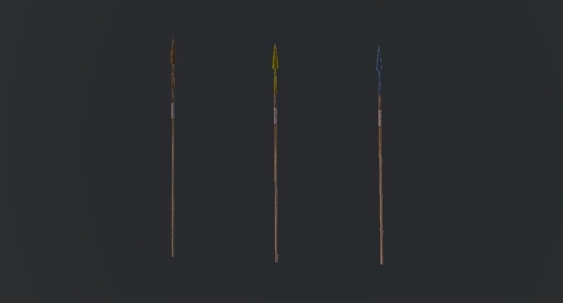PBR Medieval Spear Low-poly 3D model_8