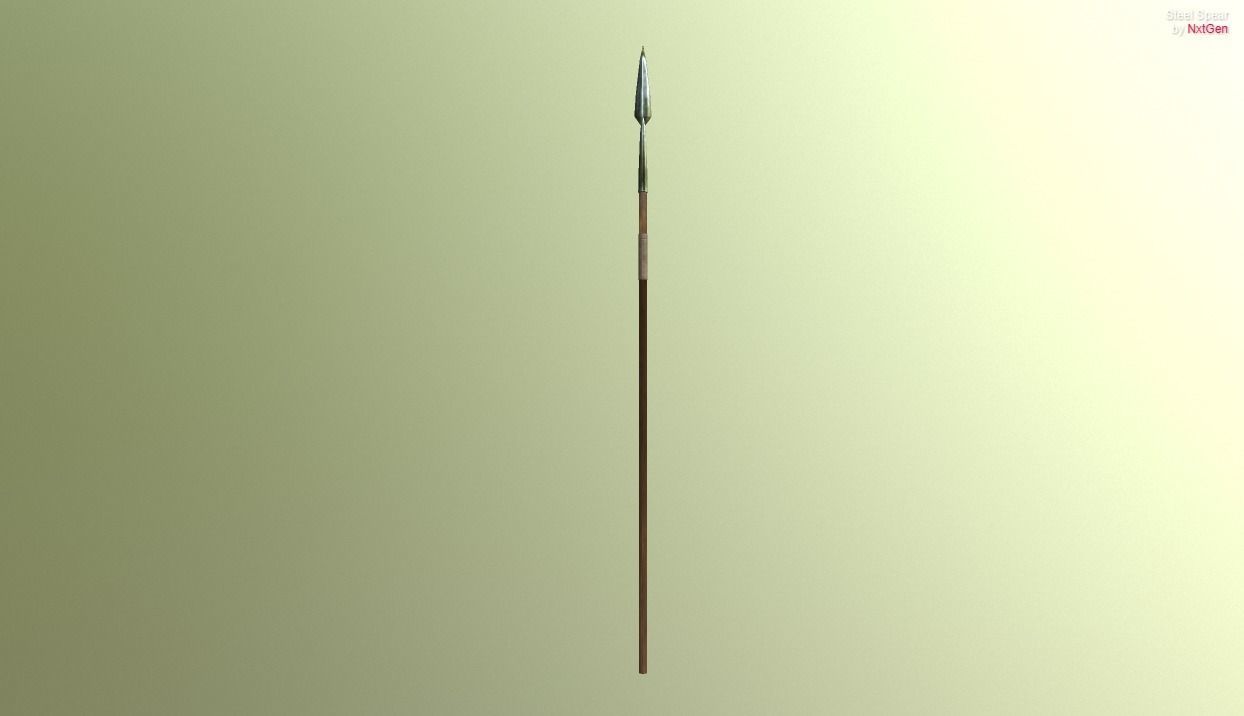 PBR Medieval Spear Low-poly 3D model_5