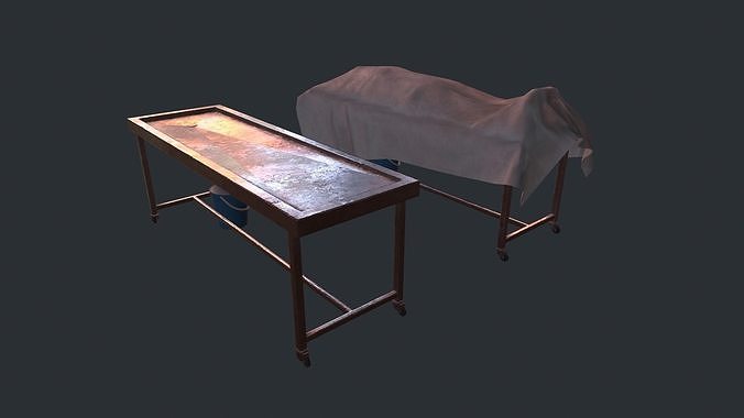 Mobile table for autopsy Low-poly 3D model