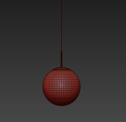 Mirror Ball Gold Pendant 3D model_2