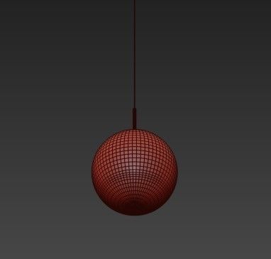 Mirror Ball Gold Pendant 3D model_3